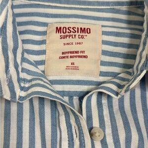Mossimo Supply Co. Light Blue and White Striped Shirt